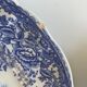 7 flat plates english pattern blue peasant scene vintage
