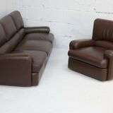 3-seater sofa and leather armchair, Steiner, France, circa 1970