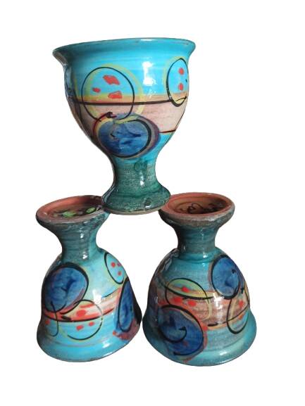 3 handmade cups, handmade decor