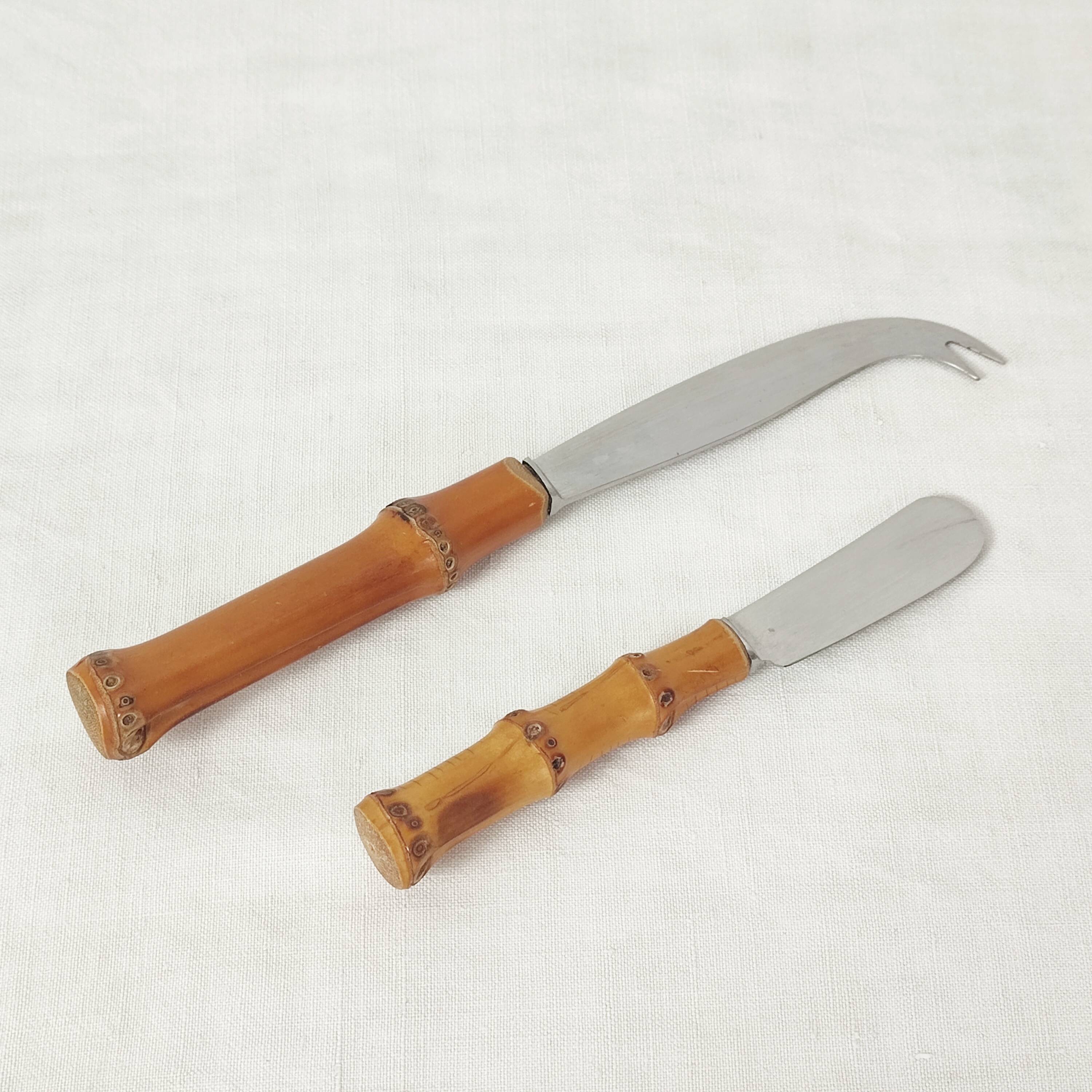 Bamboo handle cheese and butter knives