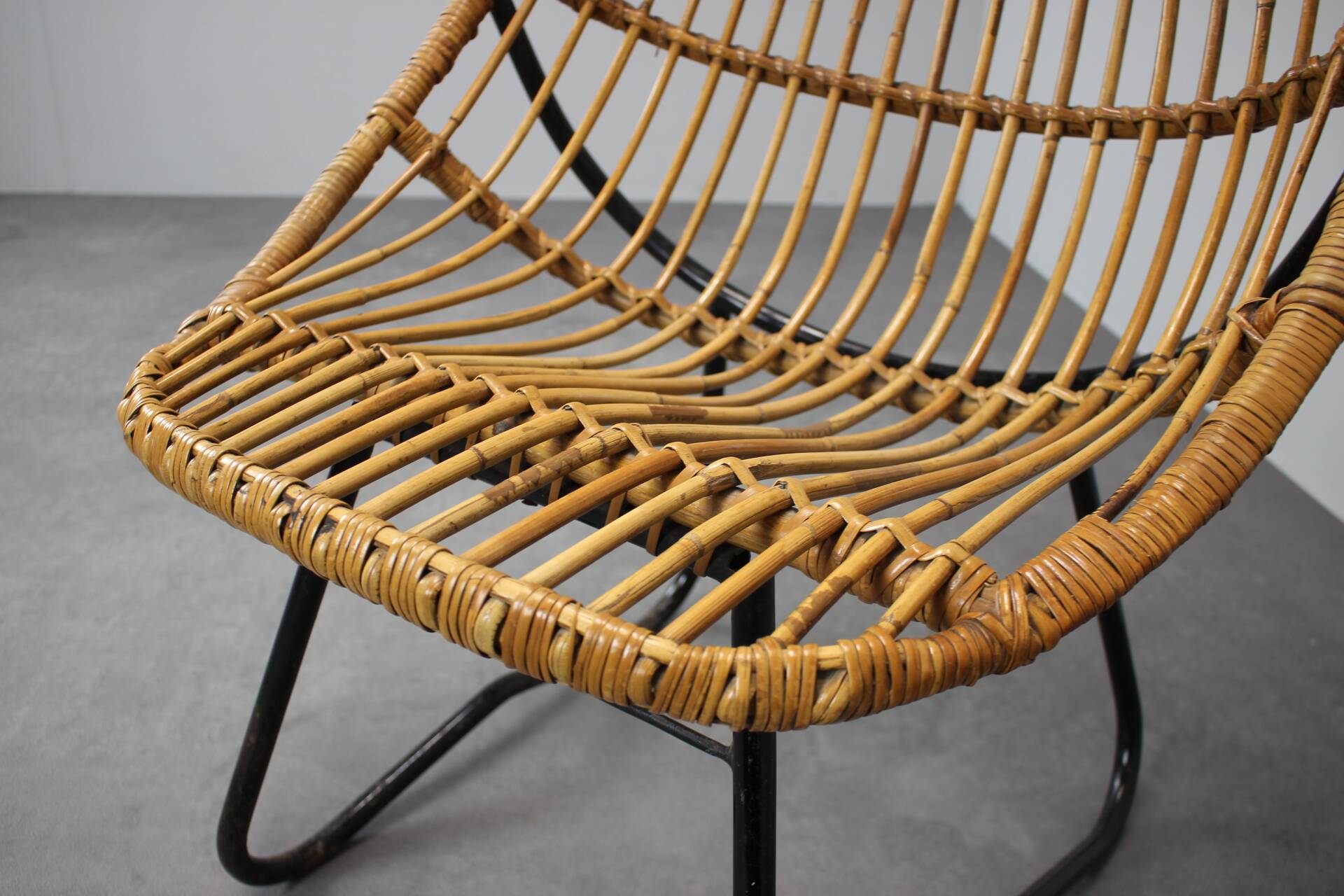Rattan Lounge Chair by Uluv for Alan Fuchs, Czechoslovakia, 1960s