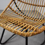 Rattan Lounge Chair by Uluv for Alan Fuchs, Czechoslovakia, 1960s