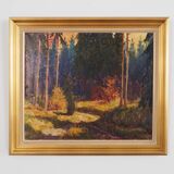 Tableau « La forêt d'automne », design scandinave, années 1960
