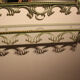 Miroir en plomb avec console en fer forgé laqué en vert pistache et or, Art Déco,