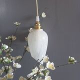 Portable hanging lamp 1970/80 white granite glass