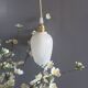 Portable hanging lamp 1970/80 white granite glass