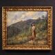 Italian landscape with figure painting signed and dated 1914