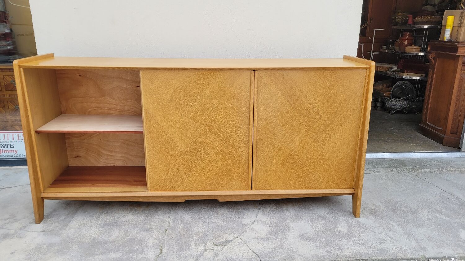 Vintage sideboard enfilade 1950 feet oak compass