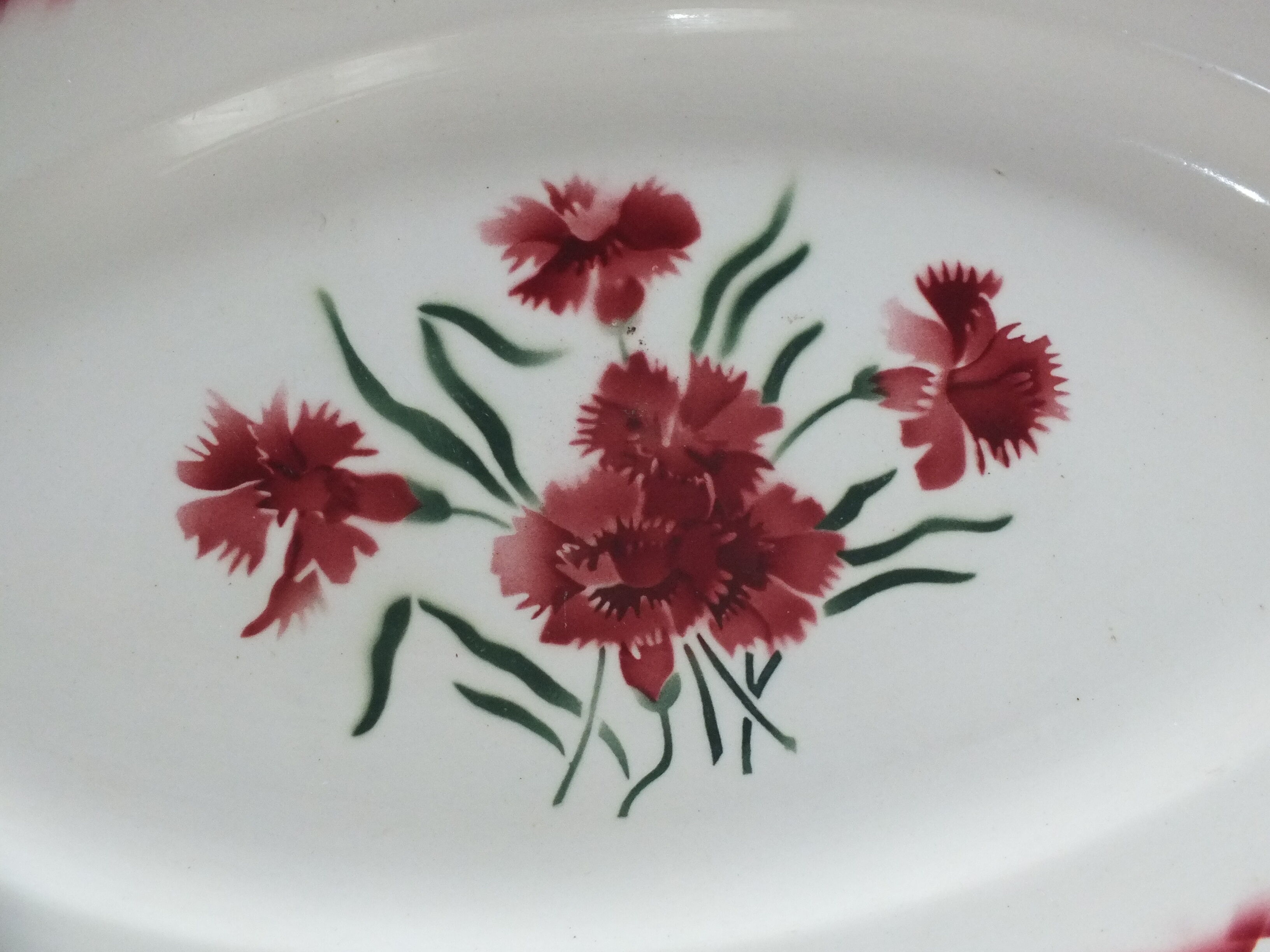 Oval dish 50s Digoin Sarreguemines Mignardise