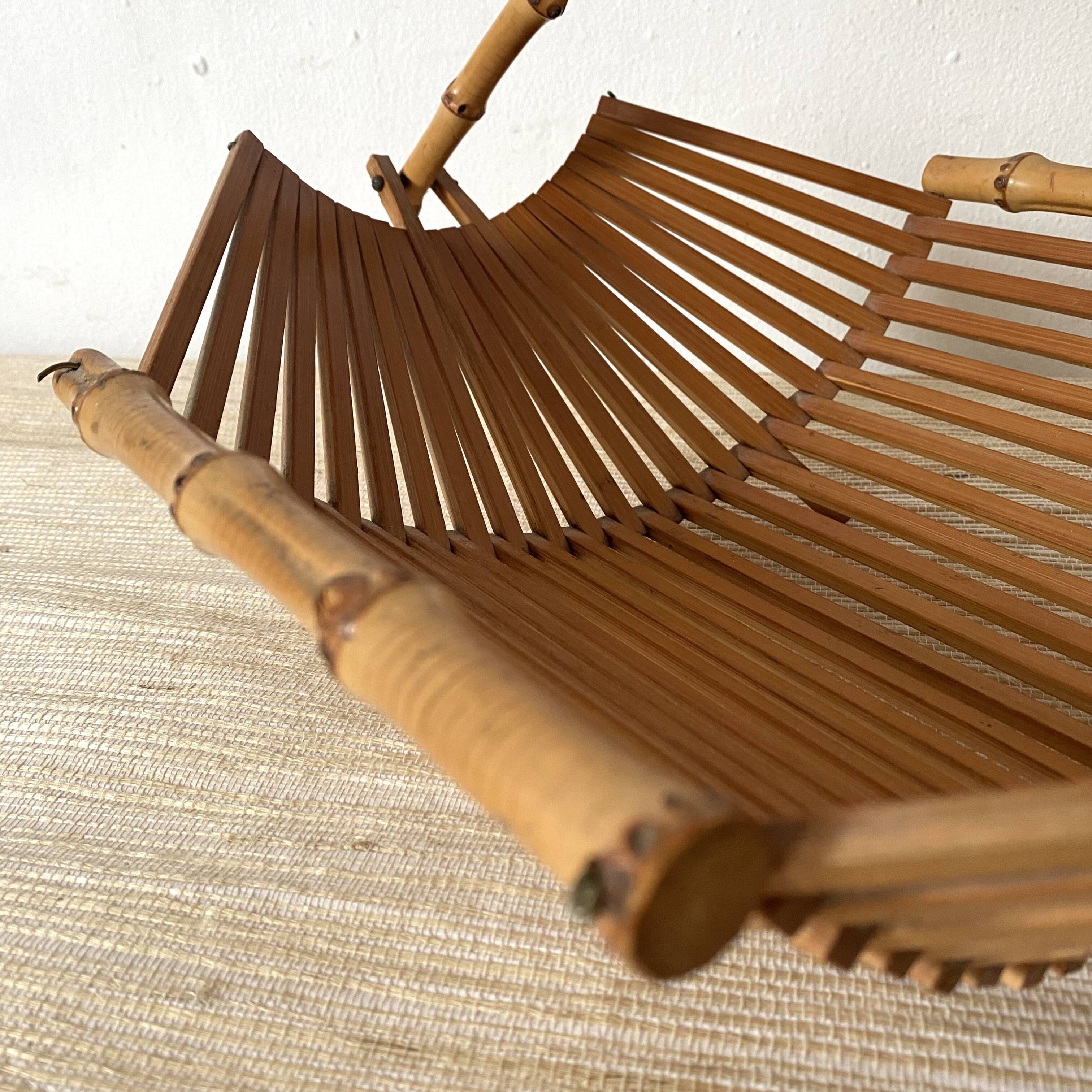 50s bamboo fruit basket