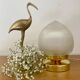 Vintage globe table lamp in holophane glass