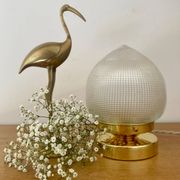 Vintage globe table lamp in holophane glass