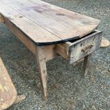 Very large farm table with its 2 benches