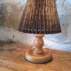 Turned wood table lamp
