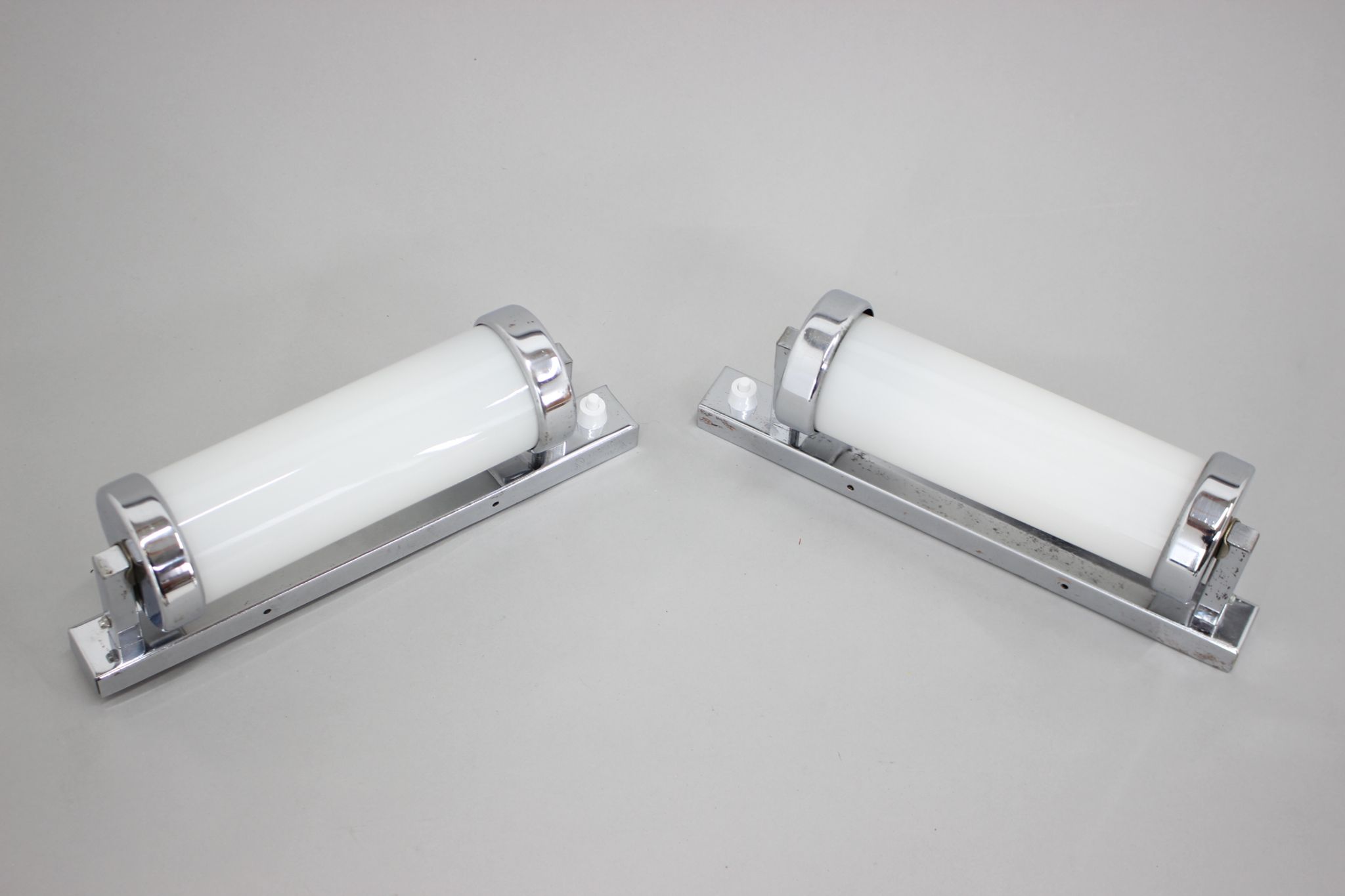 Set of Two Bauhaus Wall Lamps, Czechoslovakia, 1930s