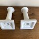 Pair of neo-classical Empire candlesticks from the late 19th century in white porcelain.