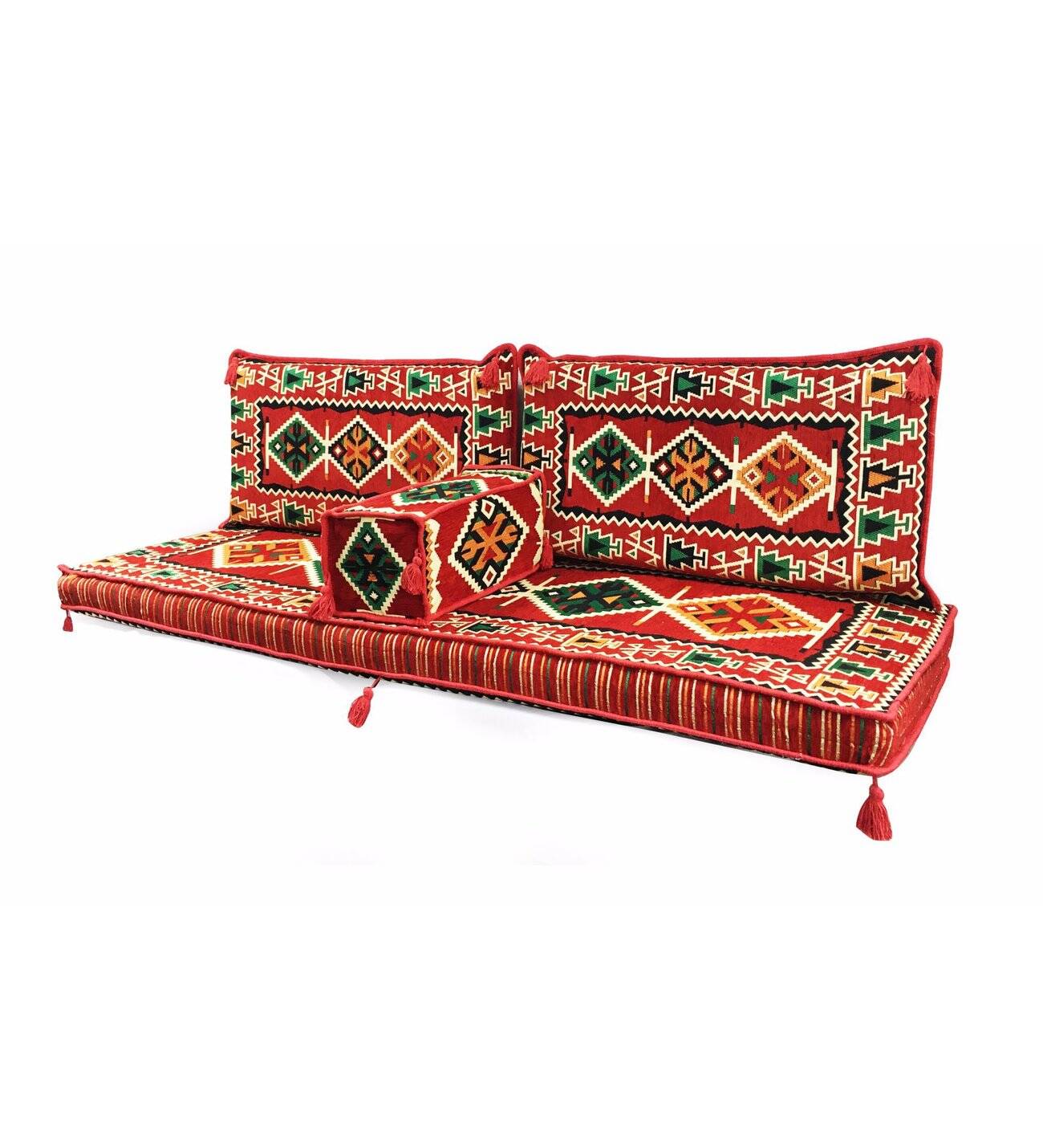 Anatolian Floor Couch, Red Floor Sofa, Arabic Majlis Seating,Oriental Sofa