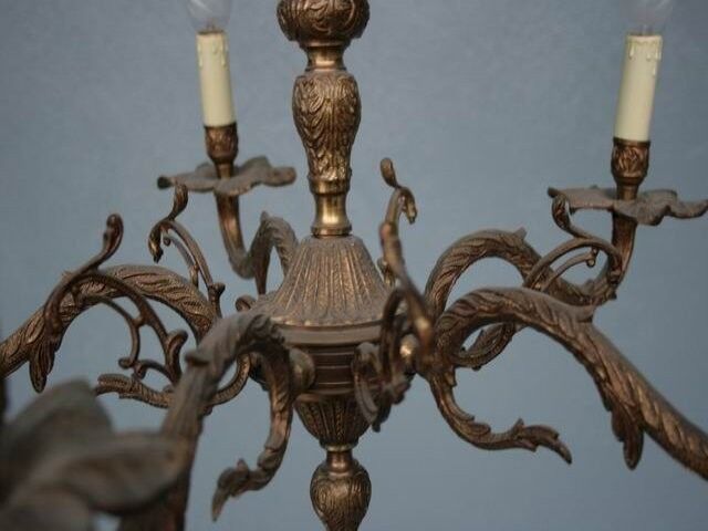 Chandelier in bronze 5 light rock
