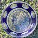 cobalt blue glass bowl with round lenses