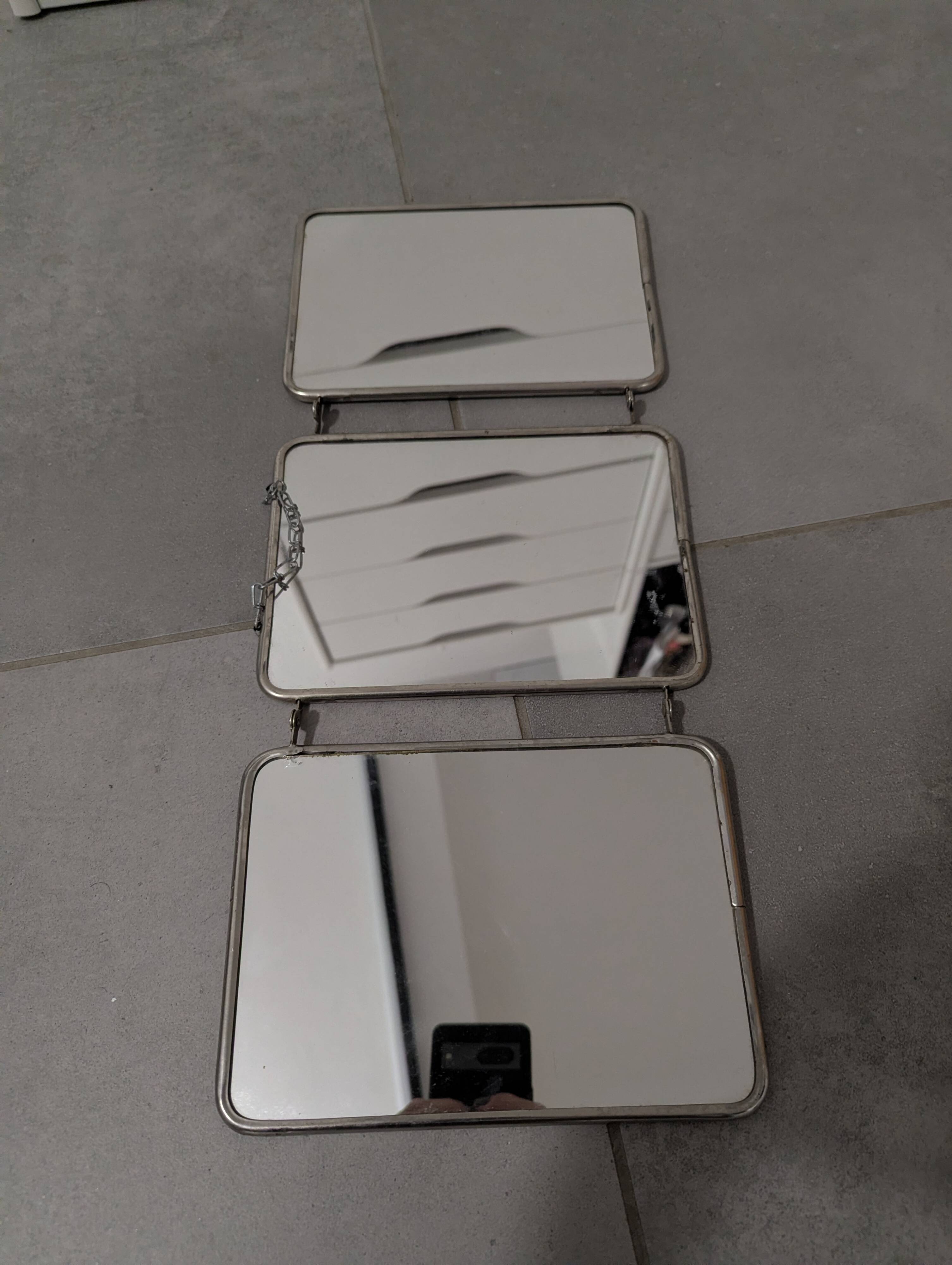 1950s triptych barber mirror