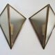 Paire d'appliques en laiton et verre design