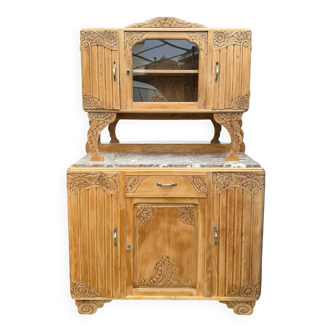 Art Deco Parisian buffet in solid raw oak from the 1930s.