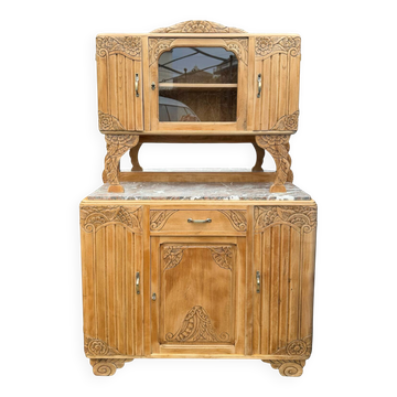 Parisian Art Deco buffet in solid raw oak from the 1930s.