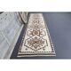 Vintage Turkish Oushak handmade wool cotton white runner rug  91x340