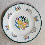 Set of 6 large flat plates Longwy Vieux Rouen vintage