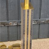 Hollywood Regency style Le Dauphin lamp from the 70s/80s in gilded brass and silver metal