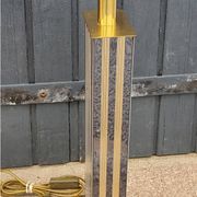 Hollywood Regency style Le Dauphin lamp from the 70s/80s in gilded brass and silver metal