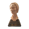 Bust in raw earth of atelier bust face of woman signed j.c.g.