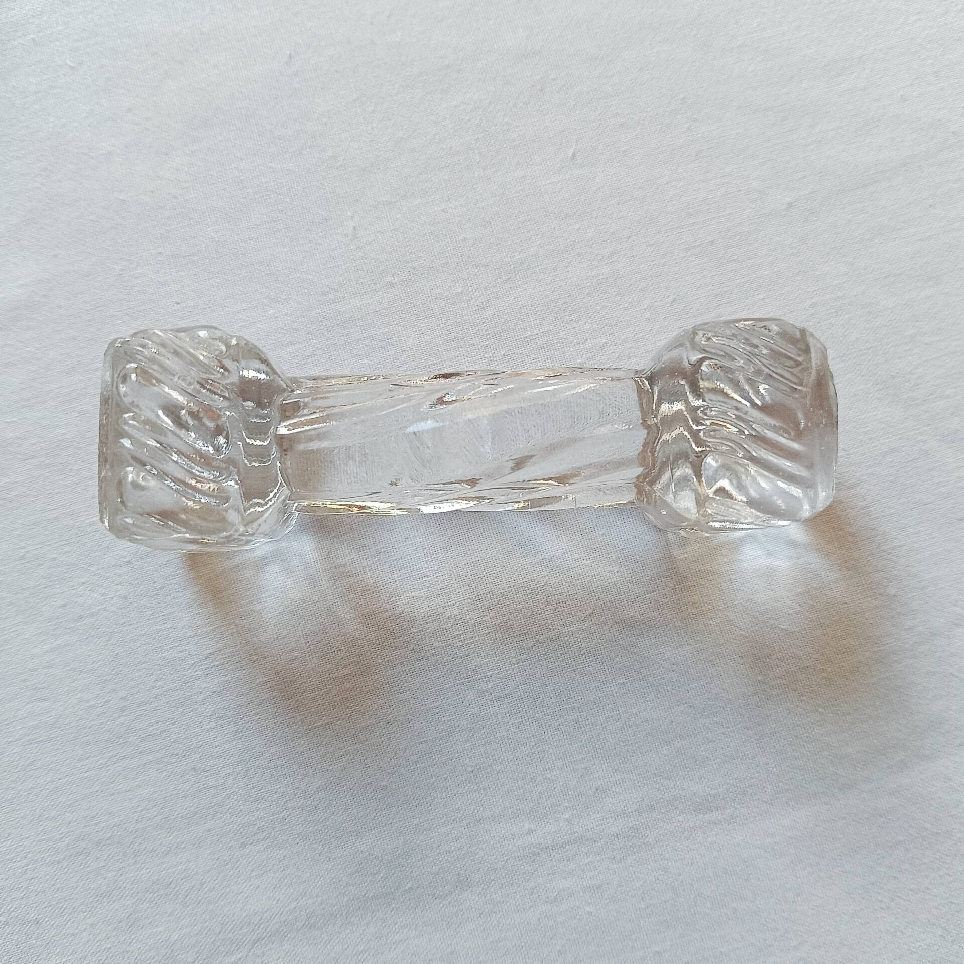 Set of 10 antique twisted moulded glass knife rests – Art Deco style