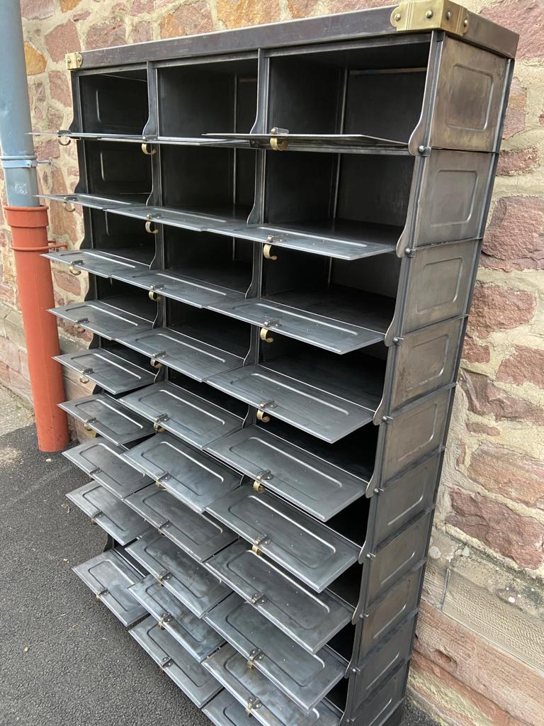 Industrial Archiving Cabinet 30 valves Strafor 1920s