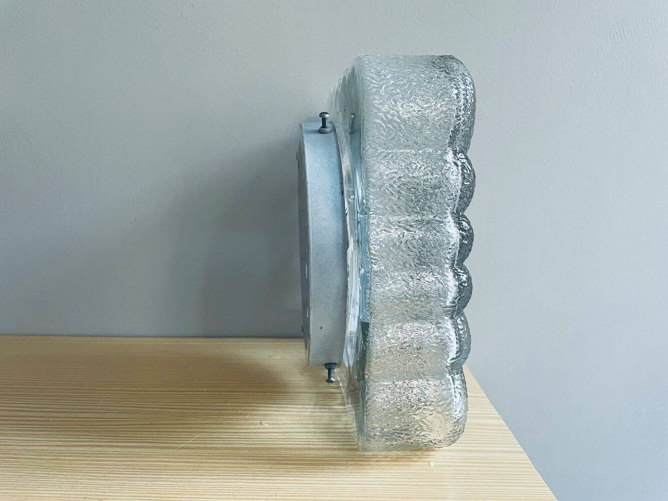 Paire de lampes à fleurs rondes et carrées en verre transparent à encastrer