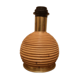 Rattan and vintage brass lamp base