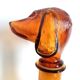Glass dachshund decanter from Empoli, Italy 1960