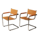 Paire de fauteuils cantilever en acier tubulaire style MG5 Grassi années 1970
