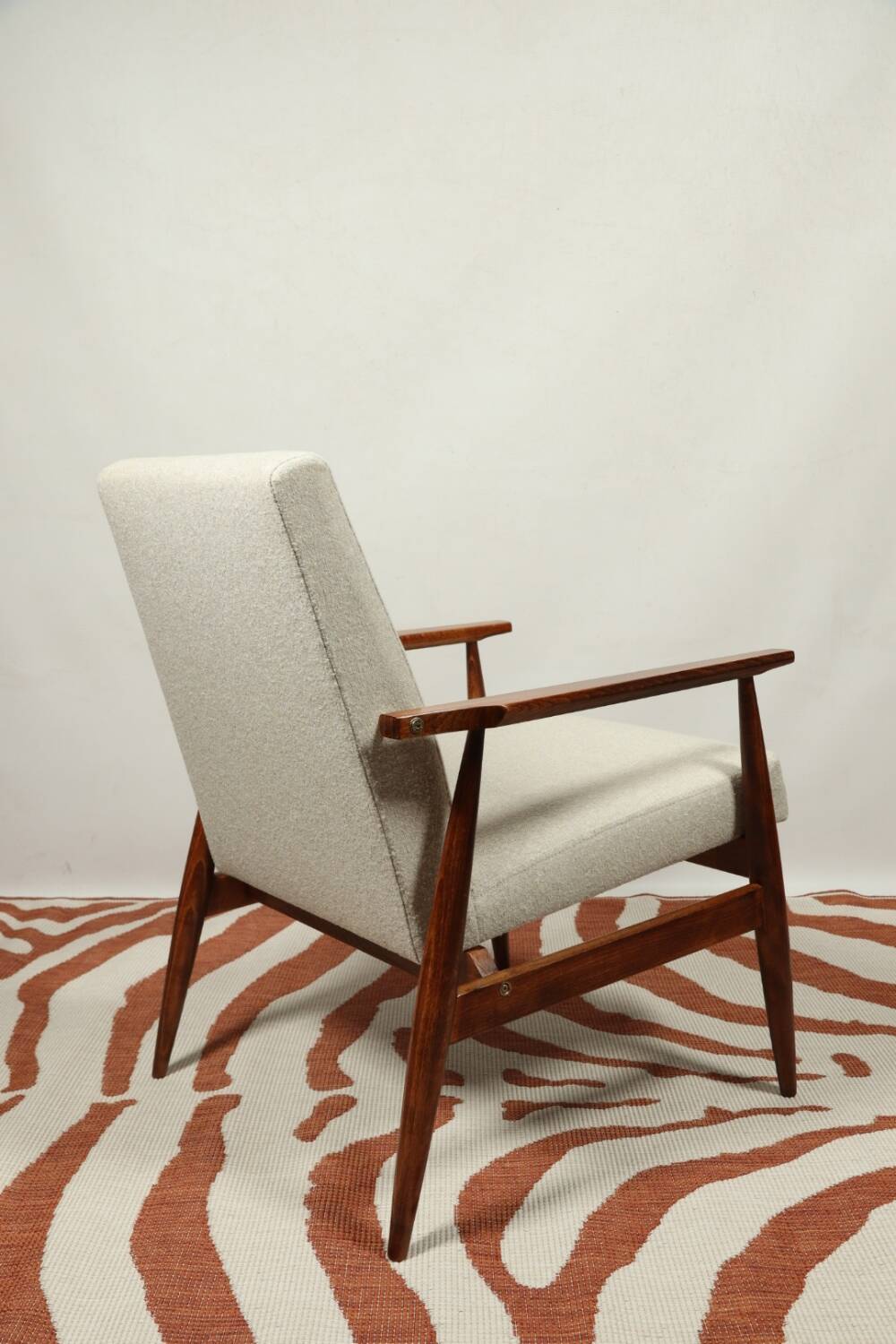 Vintage armchair Bouclè Beige lounge chair Mid Century Modern