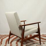 Vintage armchair Bouclè Beige lounge chair Mid Century Modern