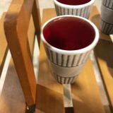 Service with orangeade carafe and vintage glasses