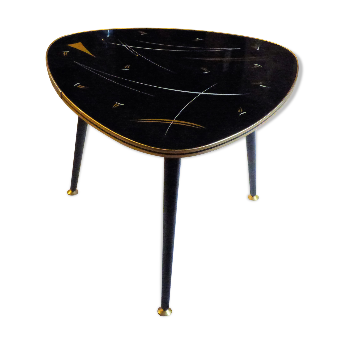 Table bois laqué tripode