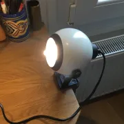 70s black and white eye ball globe lamp