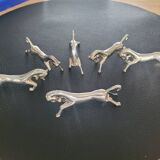 Set of 6 horse knife holders
