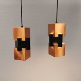 A pair of  Jo Hammerborg lamps for FOG & MØRUP model Kubus Denmark 1961