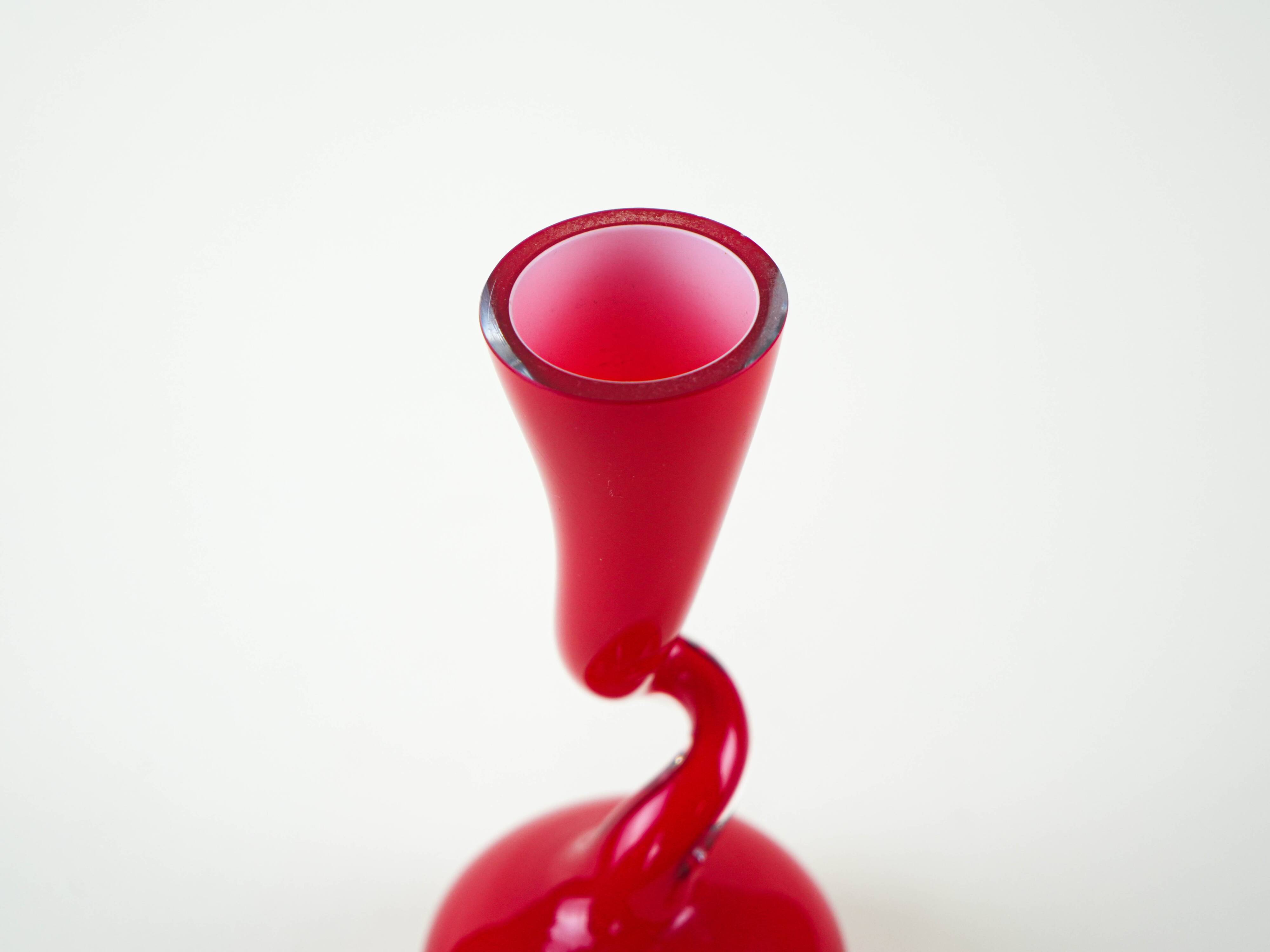 Red vase, Swing Vase, Danish design, manufactured by Normann Copenhagen