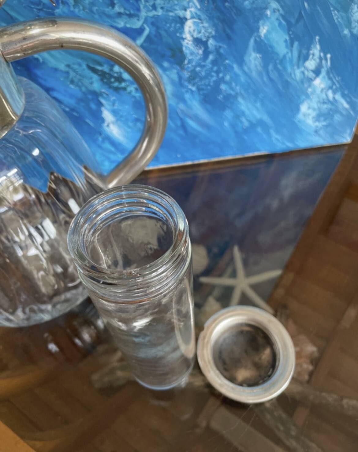 Antique pitcher with ice cooler tube