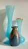 Vases bleu grès verre opalin vintage