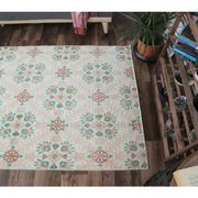 Vintage Turkish Oushak Handmade Wool Rug 111x202