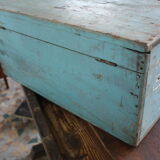 Blue vintage tool box wooden
